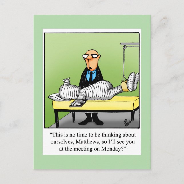 Get Well Spaß Postcard "Monday Meeting" Postkarte (Vorderseite)