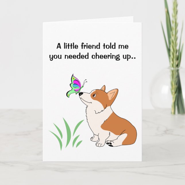 Get Well Welsh Corgi Greeting Card Karte (Vorderseite)