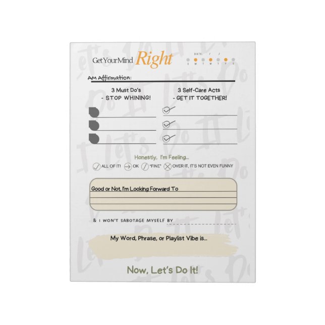 Get Your Mind RIGHT – 5-Minute Journal Notepad Notizblock (Rotiert)