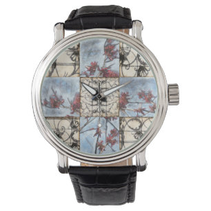 Getäfelte abstrakte Scrollwork Malerei Armbanduhr