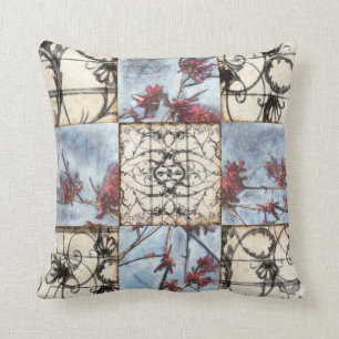 Getäfelte abstrakte Scrollwork Malerei Kissen