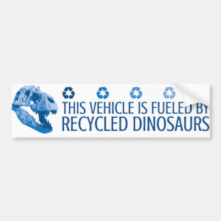 Getankt durch gerecycelte Dinosaurier - Blau Autoaufkleber