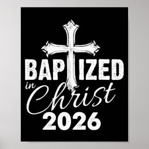 Getauft in Christus 2026 - Christliches Kreuz Salv Poster