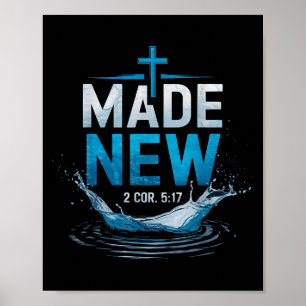 Getaufter Wasser-Taufe Bibelvers Christlich Getauf Poster
