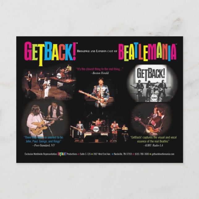 GetBack!® Beatlemania Postcard Postkarte (Vorderseite)
