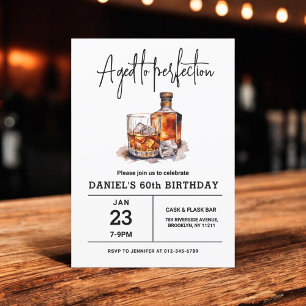 Geteilt zur Perfection 60. Whiskey Geburtstagspart Einladung