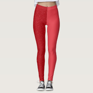 Geteilte Tomatenrote Kontrast-Leggings – Anpassbar Leggings