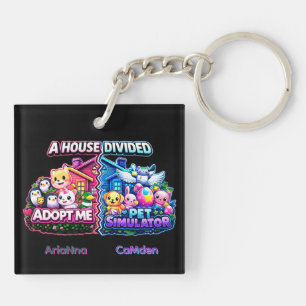 Geteiltes Haus Adopt Me vs Pet Simulator Schlüsselanhänger