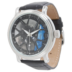 Geteiltes, offenes Spoke-Rad mit blauem Bremssatte Armbanduhr