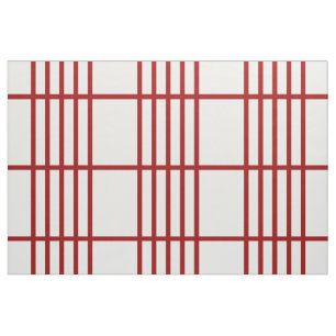 Geteiltes Rot Stripes geometrisches Muster-Gewebe Stoff
