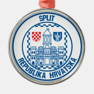 Geteiltes rundes Emblem Ornament Aus Metall