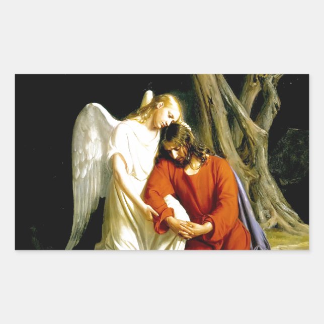 Gethsemane Carl Bloch Rechteckiger Aufkleber (Vorderseite)