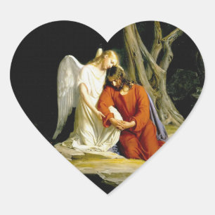 Gethsemane von Carl Heinrich Bloch 1805 Herz-Aufkleber