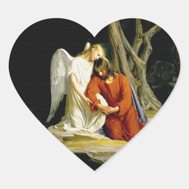 Gethsemane von Carl Heinrich Bloch 1805 Herz-Aufkleber (Vorderseite)