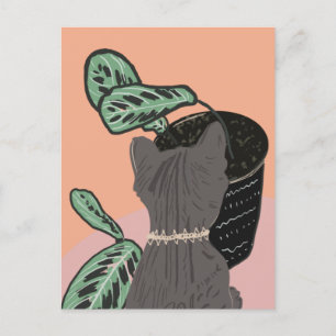 Getigert Katze Graue Pflanzen Danke  Postkarte