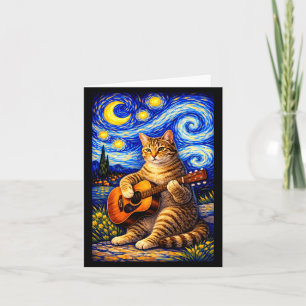 Getigert Katze spielt Gitarre - Whimsical Design Karte