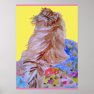 Getigert Katzenposter mit süßen Katzen und farbenf Poster