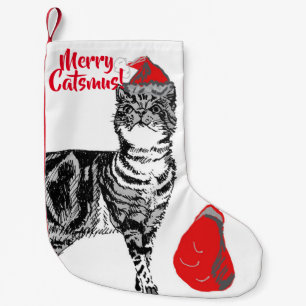 Getigerte Katze Frohe Katzenweihnachten Weihnachts Kleiner Weihnachtsstrumpf