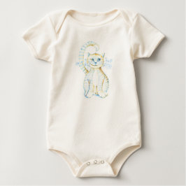 Getigerte Katze Grinsekatze Zeichnung Buntstift Baby T-shirt