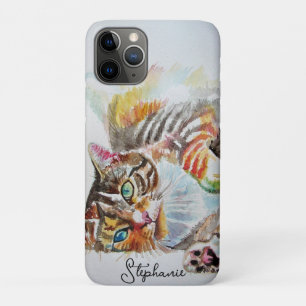 Getigerte Katze Katzen Haustier Kunst Wasserfarbe Case-Mate iPhone Hülle