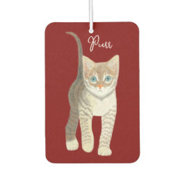 Getigerte Katze mit Text Maroon Autolufterfrischer