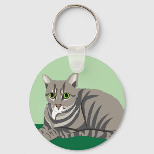 Getigerte Katze Schlüsselanhänger