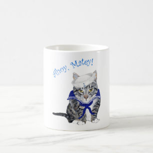 Getigerte Katze Seemann Kaffeetasse