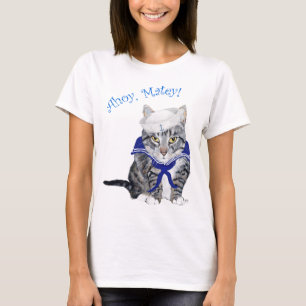 Getigerte Katze Seemann T-Shirt