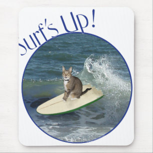 Getigerte Katze surft drauf los! Mousepad