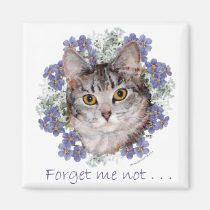 Getigerte Katze Vergissmeinnicht Magnet
