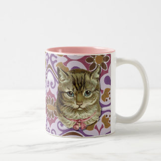 Getigerte Katze Zweifarbige Tasse