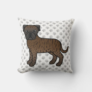 Getigerter Bullmastiff Süßer Cartoon-Hund & Pfoten Kissen