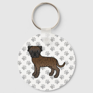 Getigerter Bullmastiff Süßer Cartoon-Hund Schlüsselanhänger