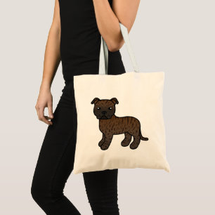 Getigerter Cartoon Staffordshire Bull Terrier Tragetasche