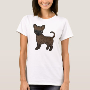 Getigerter Chihuahua mit glattem Fell, süßer Carto T-Shirt