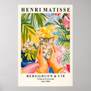 Getigerter Kätzchen-Kunstprint im Stil von Matisse Poster
