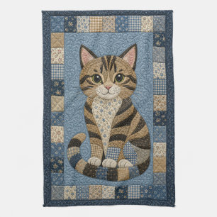 Getigerter Katzenquilt Geschirrtuch