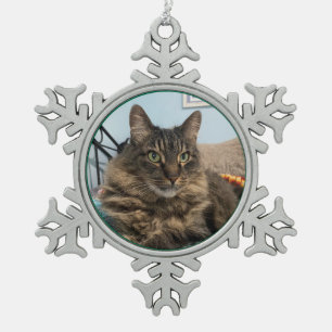 Getigerter Weihnachtsbaumanhänger Schneeflocken Zinn-Ornament