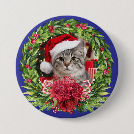 Getigerter Weihnachtskranz Knopf Button