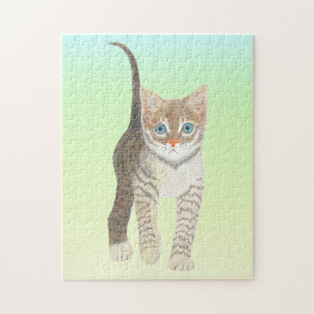 Getigertes Kätzchen 11x14 Puzzle (Vertikal)