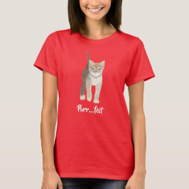 Getigertes Kätzchen Rot Kurzarm T-Shirt