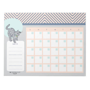 Getigter Katzenkalender Notizblock ohne Datum
