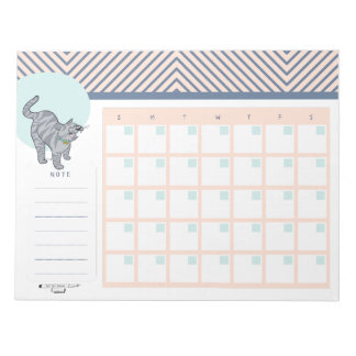 Getigterte Katze Offener Datums-Tischkalender Noti Notizblock