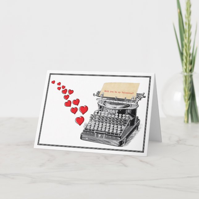 Getippter Valentinsgruß Feiertagskarte (Vorderseite)