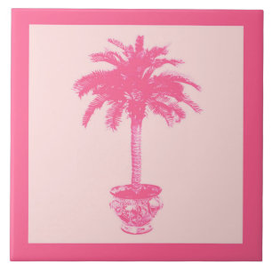 Getopfte Palme - Korallenrosa-Töne Fliese