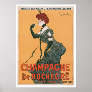 Getränk-Anzeigen-Kunst Champagne De Rochegre Poster