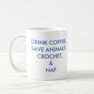 Getränk-Kaffee, retten Tiere, Häkelarbeit und Kaffeetasse