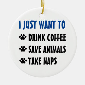 Getränk-Kaffee, retten Tiere, nehmen Nickerchen Keramik Ornament