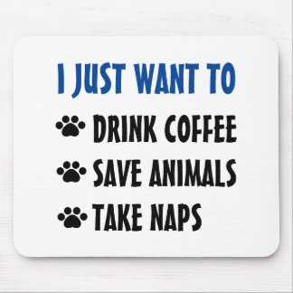 Getränk-Kaffee, retten Tiere, nehmen Nickerchen Mousepad