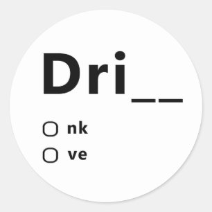 Getränk oder Antrieb Runder Aufkleber